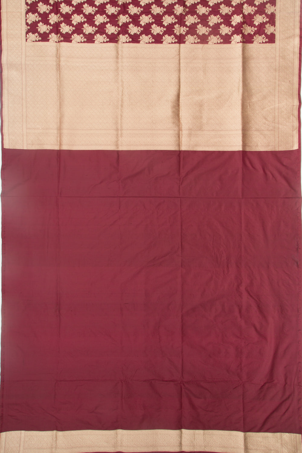 Banarasi Silk Phekwa Butta Maroon Saree