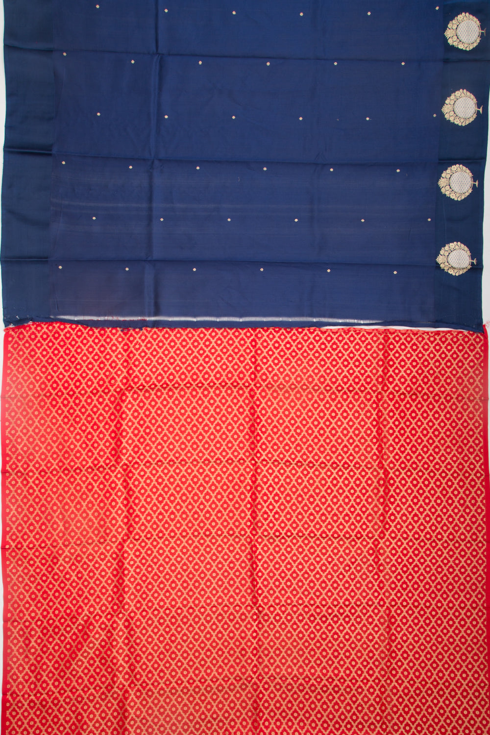 Banarasi Katan Silk Butta Dark Blue Saree