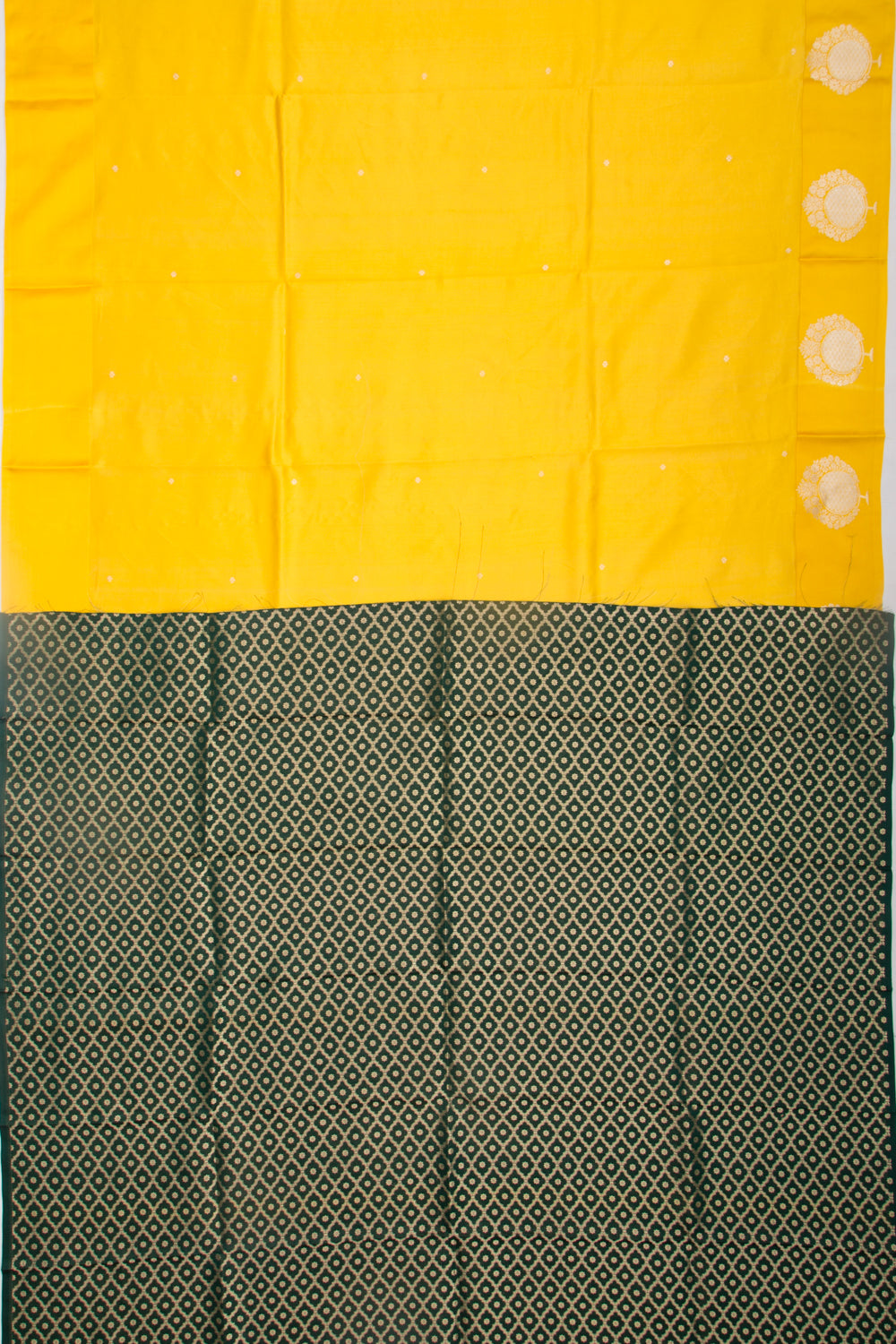 Banarasi Katan Silk Butta Yellow Saree