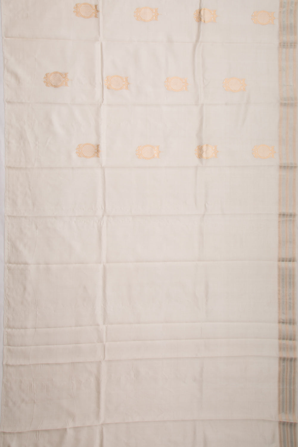 Banarasi Katan Silk Butta Off-White Saree