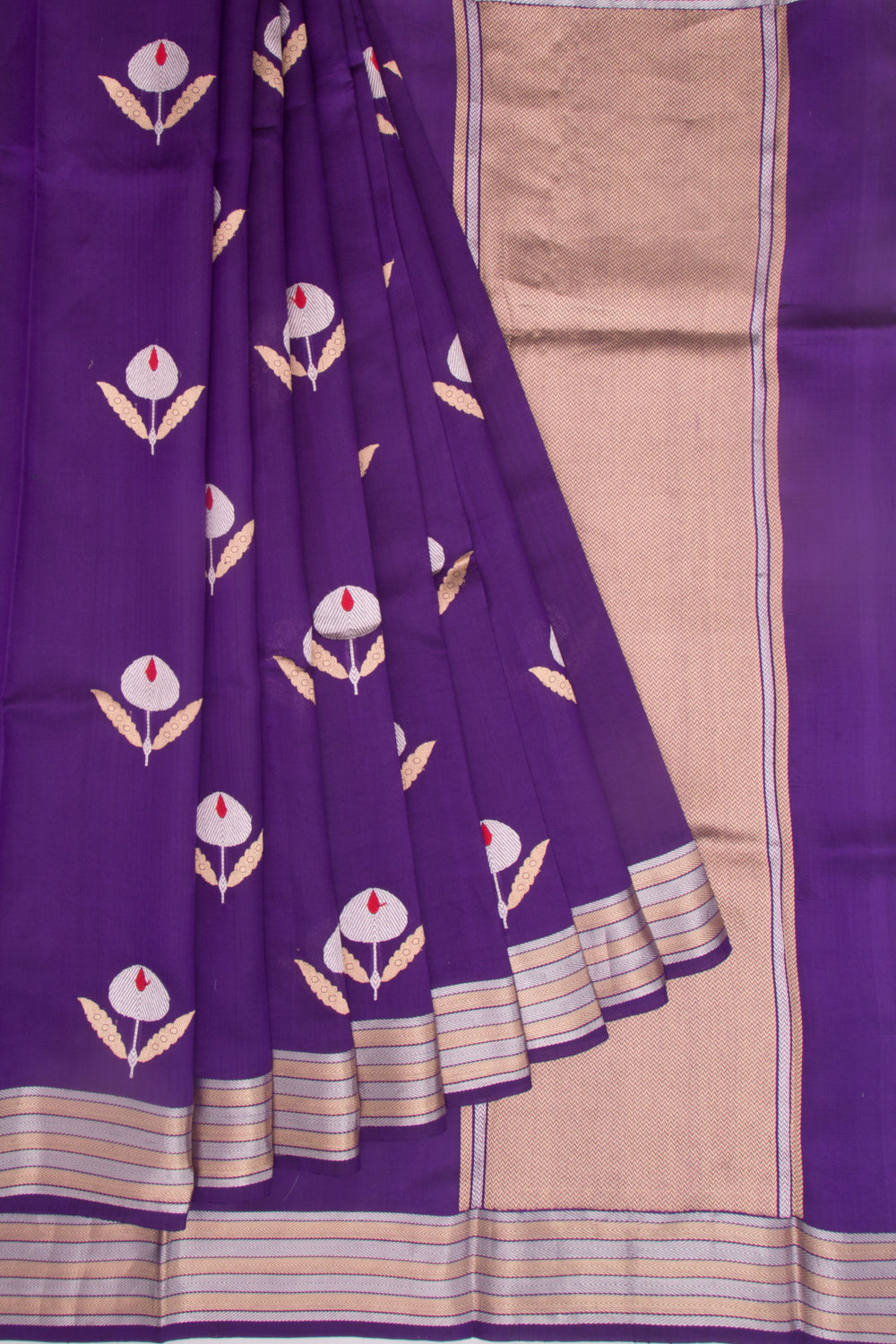 Banarasi Katan Silk Butta Purple Saree