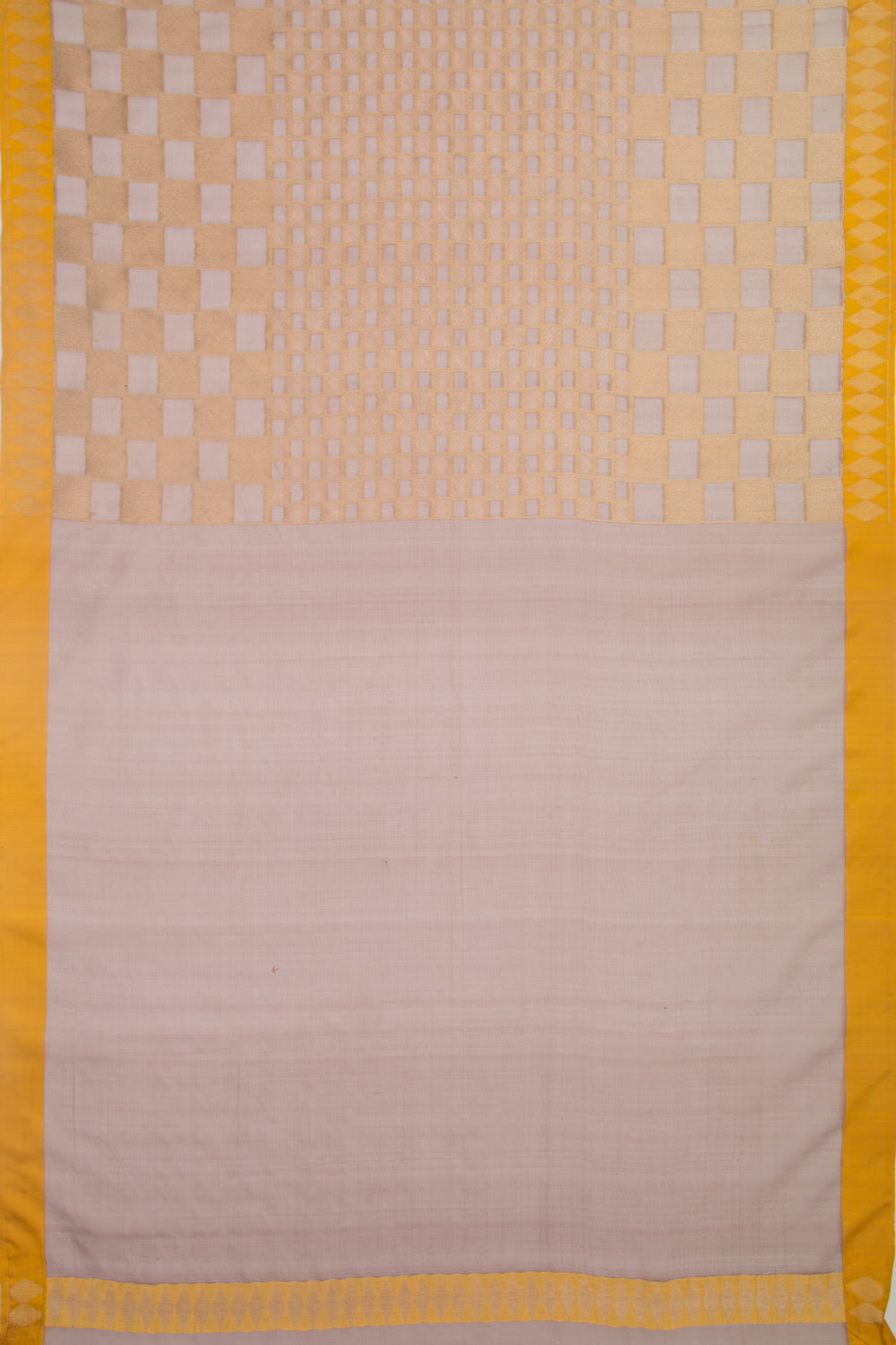Organza Checks Pastel Brown Saree