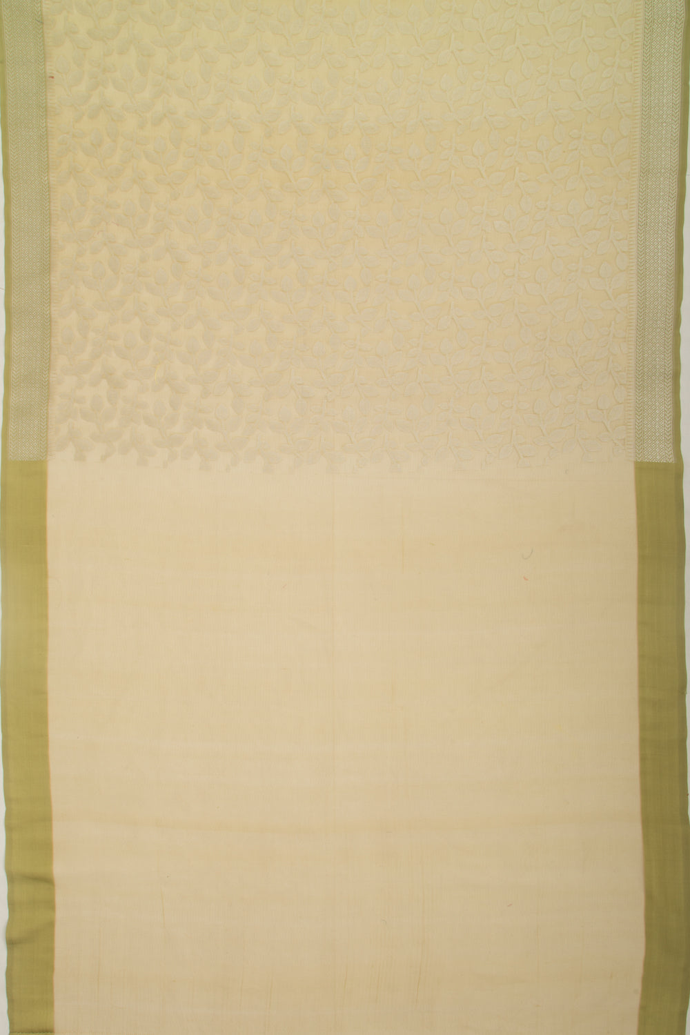 Organza Brocade Yellow Saree