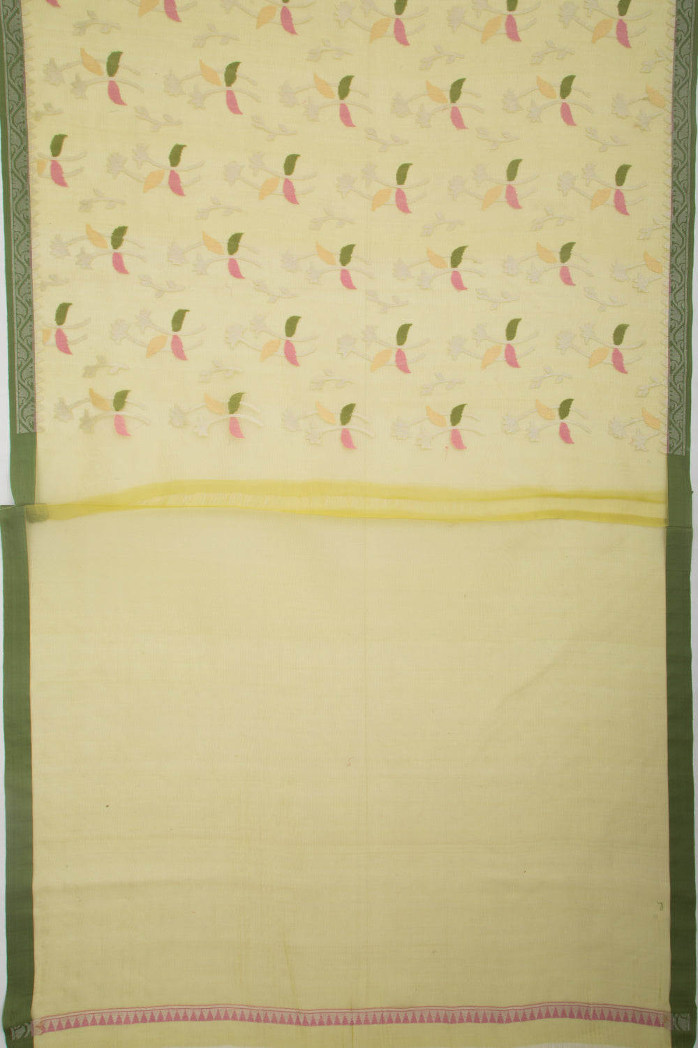 Organza Brocade Green Saree