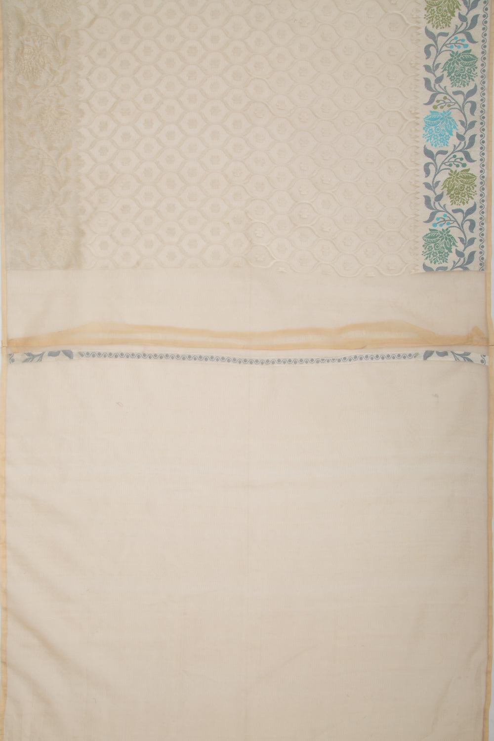 Organza Brocade Cream Saree