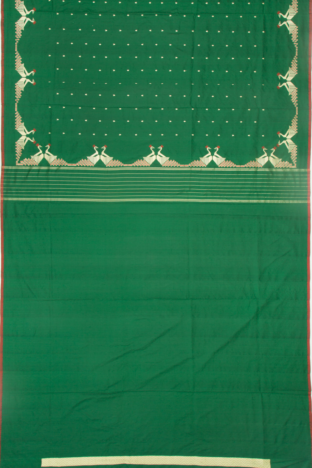Banarasi Silk Kadwa Butta Green Saree