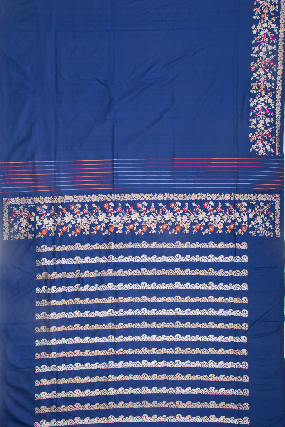 Banarasi Silk Kadwa Plain Blue Saree