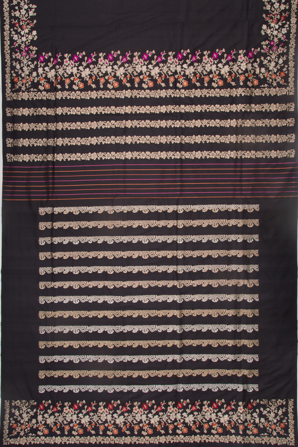 Banarasi Silk Kadwa Plain Black Saree