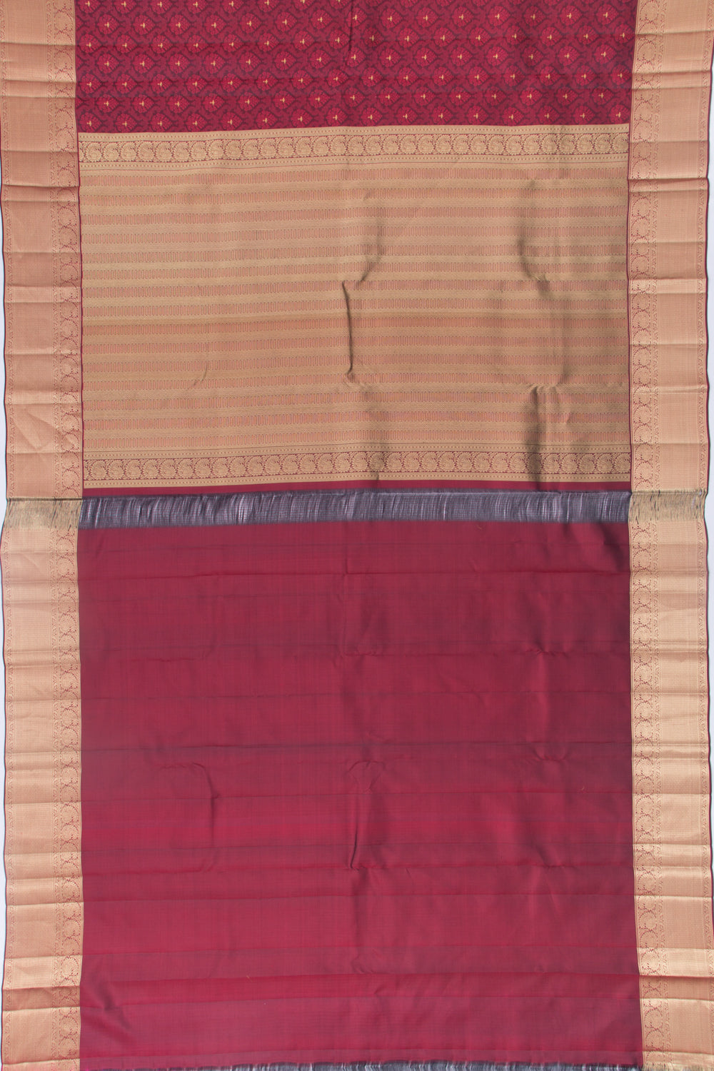 Taranga Kanchi Silk Jacquard Maroon Saree