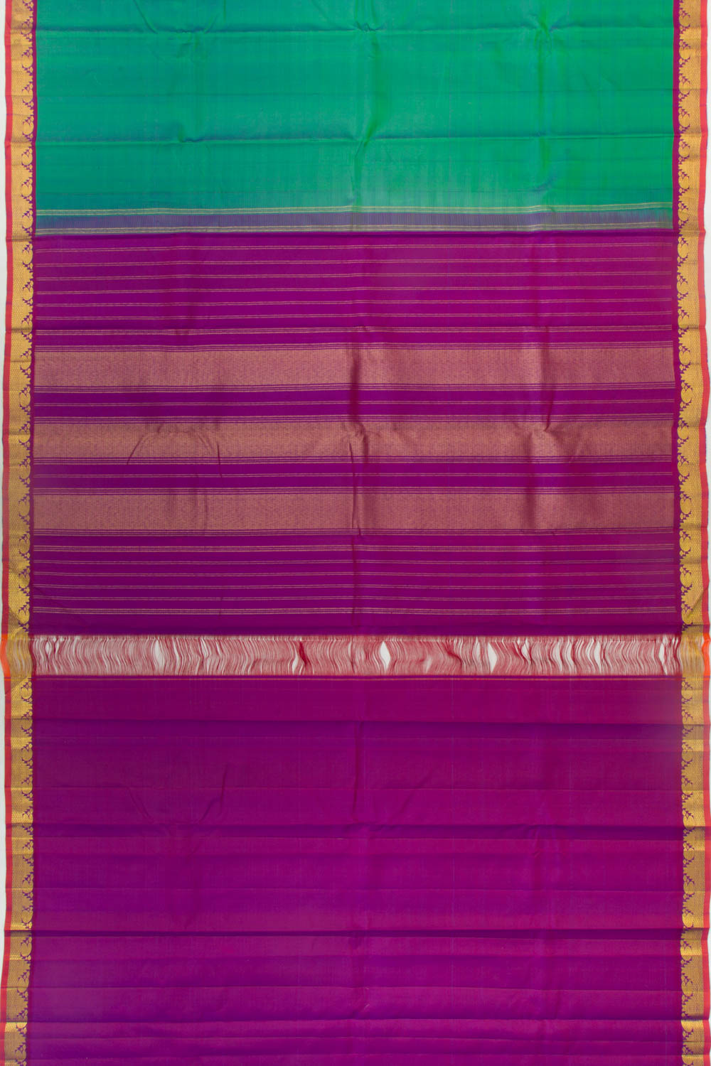 Kanchipuram Silk Plain Dark Green Saree