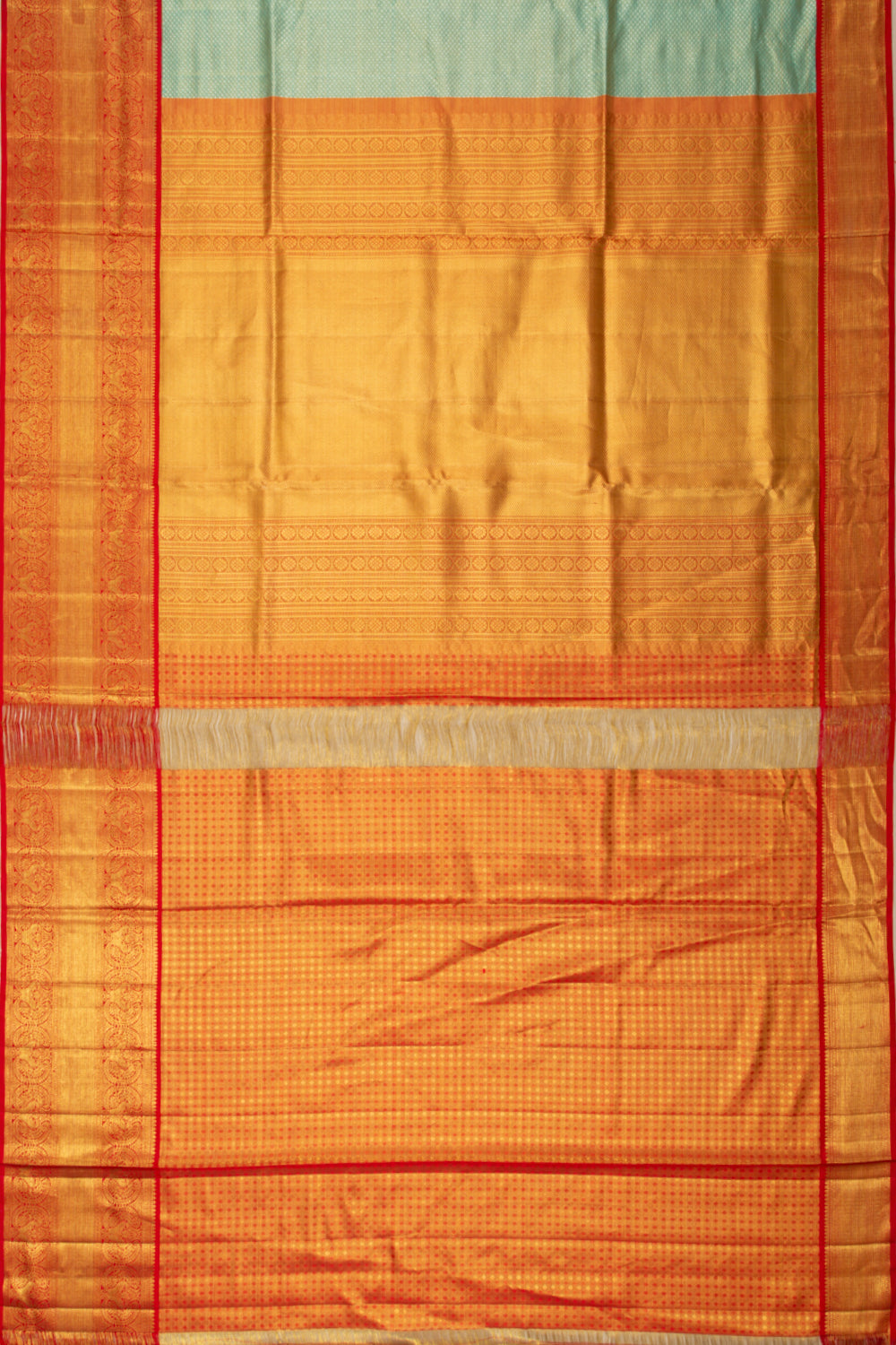Kanchipuram Silk Tissue Brocade Sea Green Saree