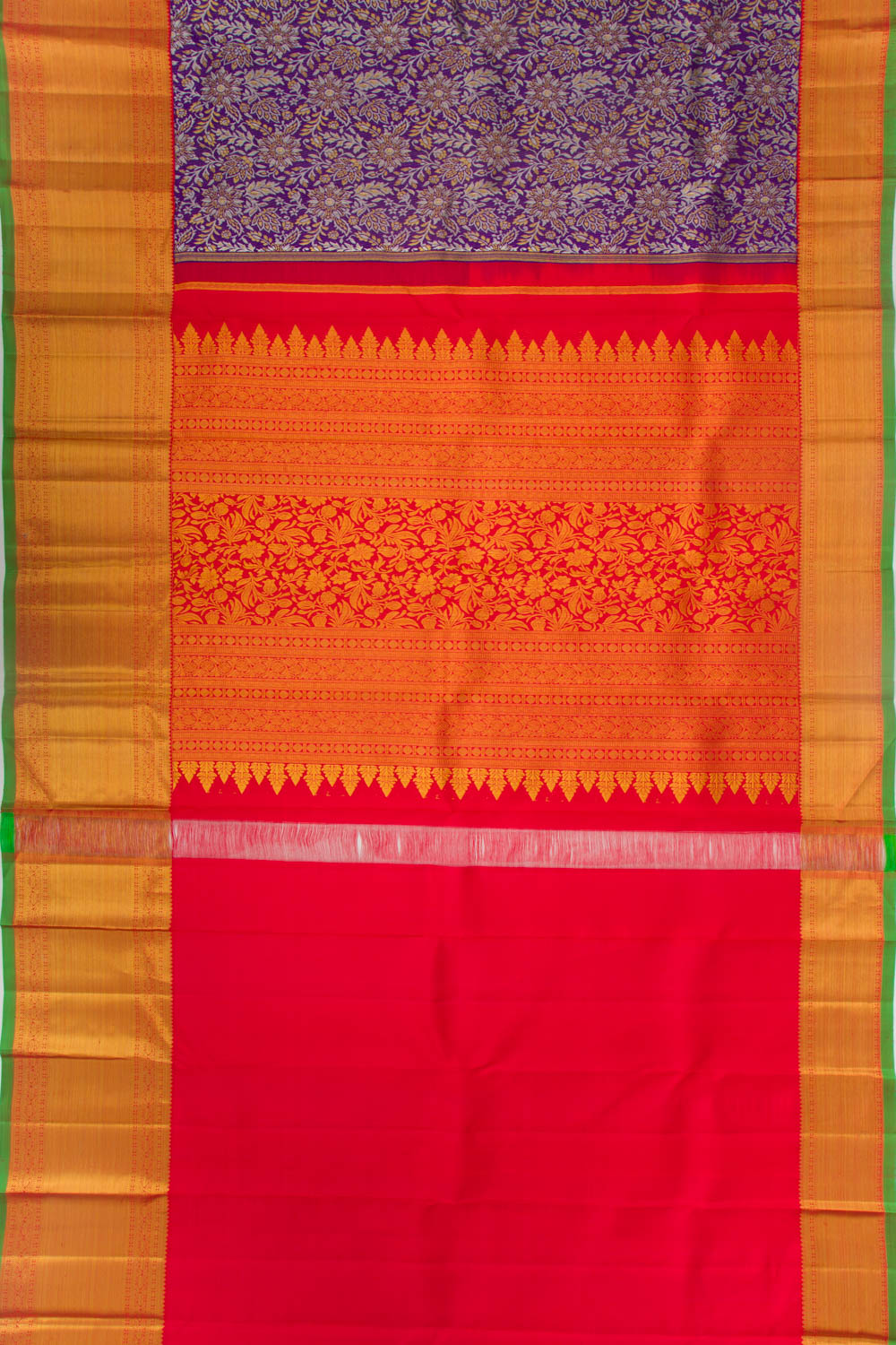 Kanchipuram Silk Brocade Purple Saree