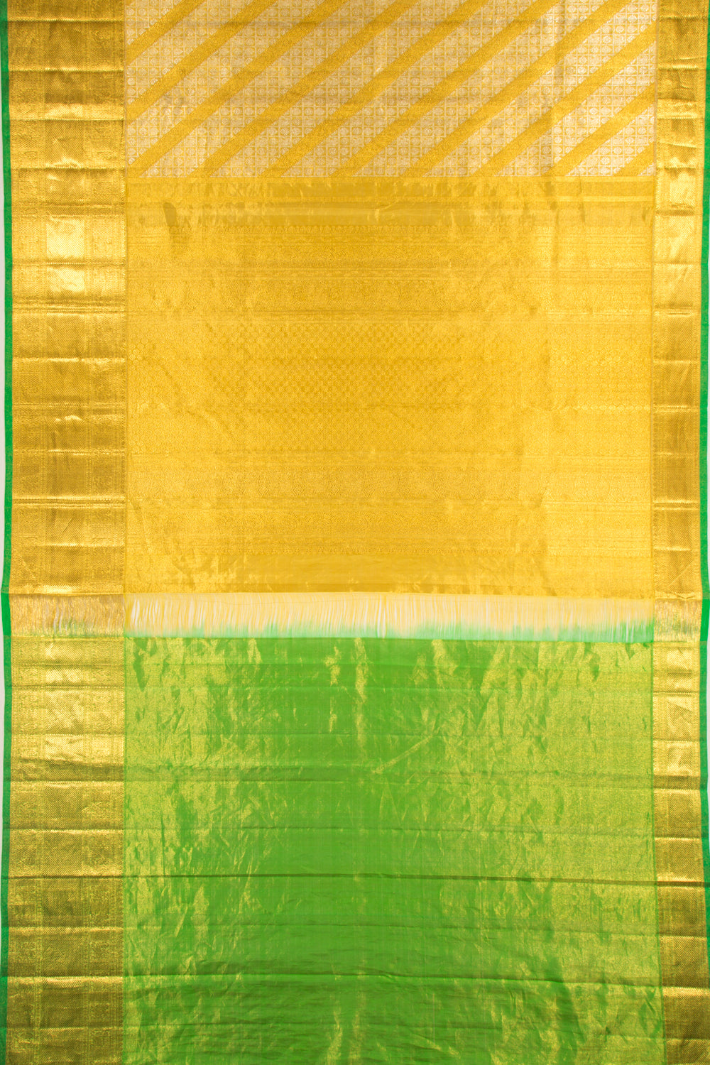 Kanchipuram Silk Tissue Brocade Gold Saree