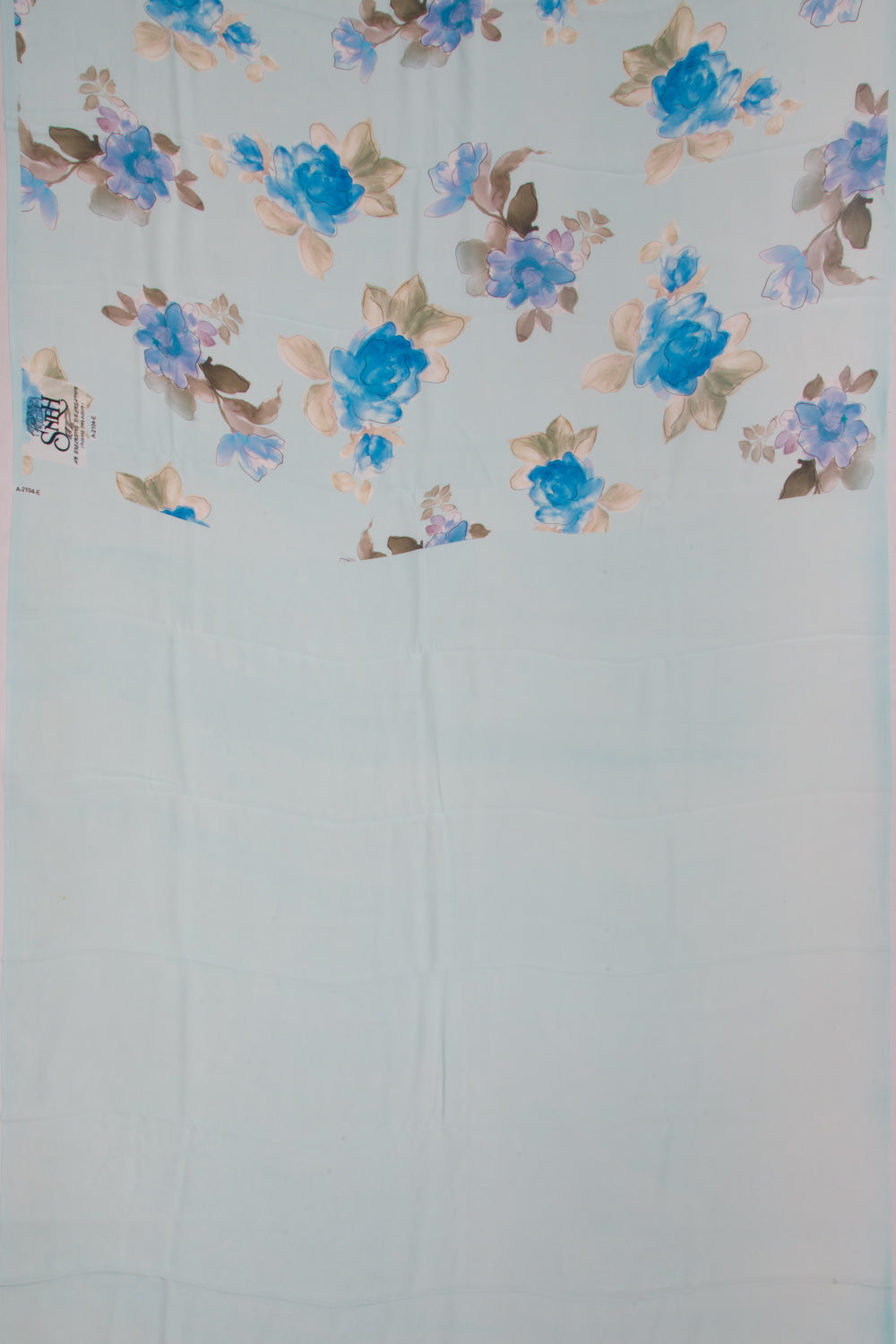 Georgette Floral Printed Pastel Blue Saree