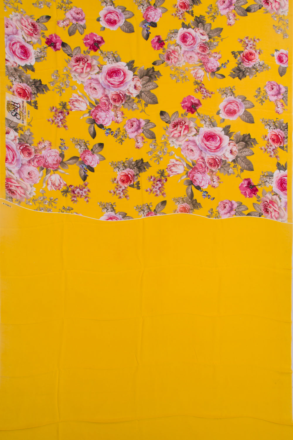 Georgette Floral Printed Yellow Saree