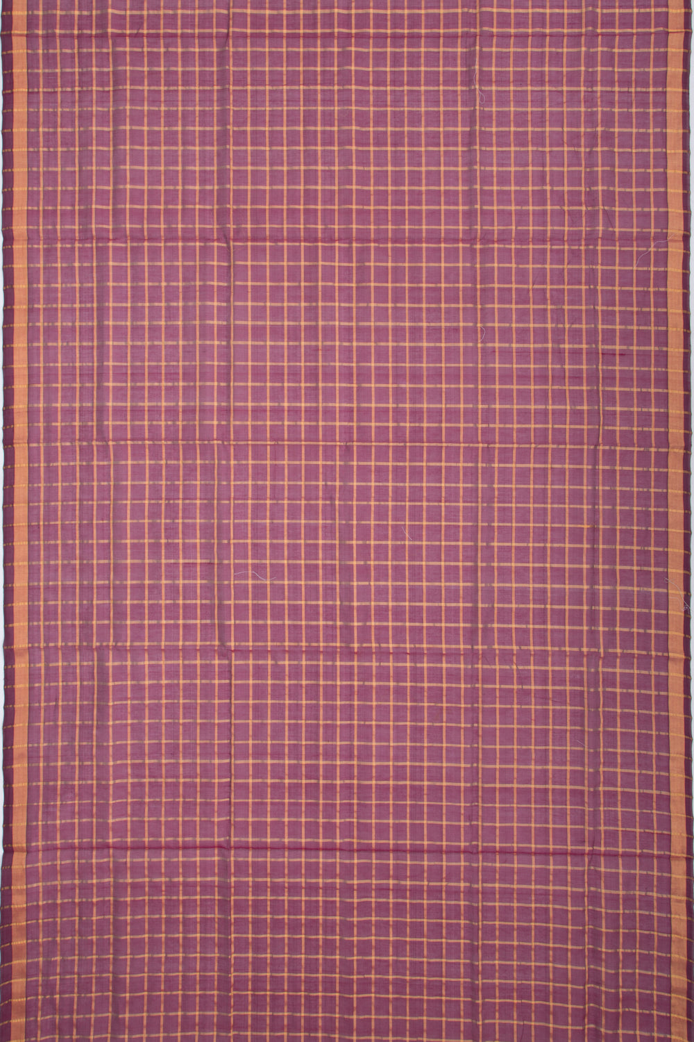 Ponduru Handspun Cotton Checks Burgundy Saree