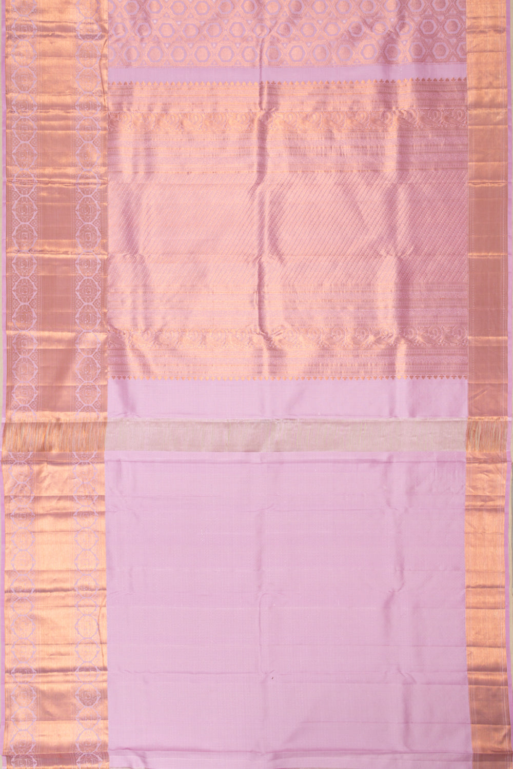 Kanchipuram Silk Brocade Pastel Pink Saree