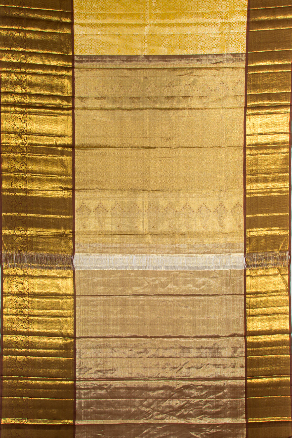 Kanchipuram Silk Tissue Brocade Gold Saree