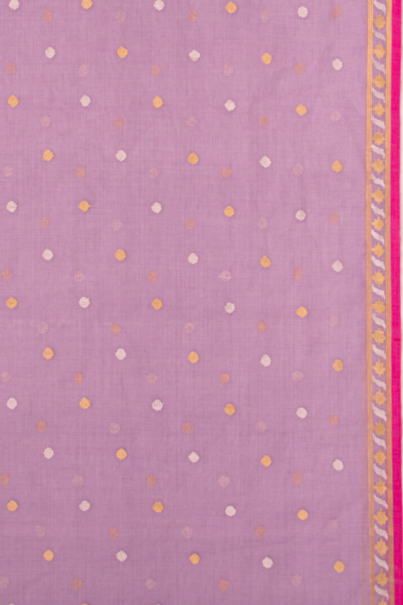 Banarasi Cotton Butta Lilac Saree