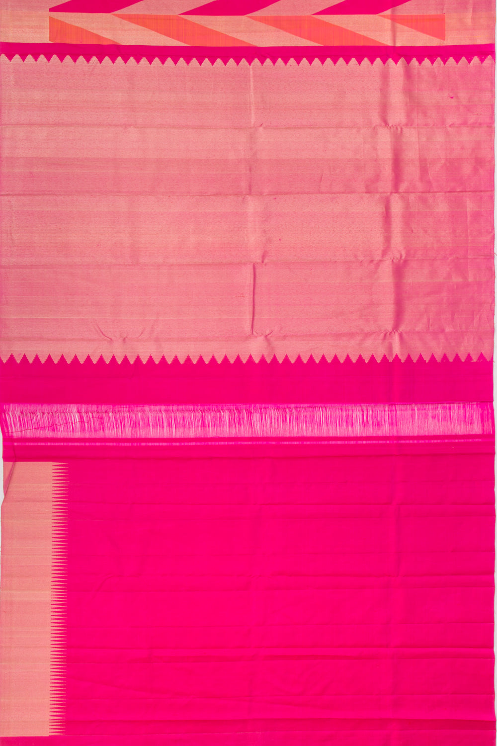 Kanchipuram Silk Geometric Brocade Pink Saree