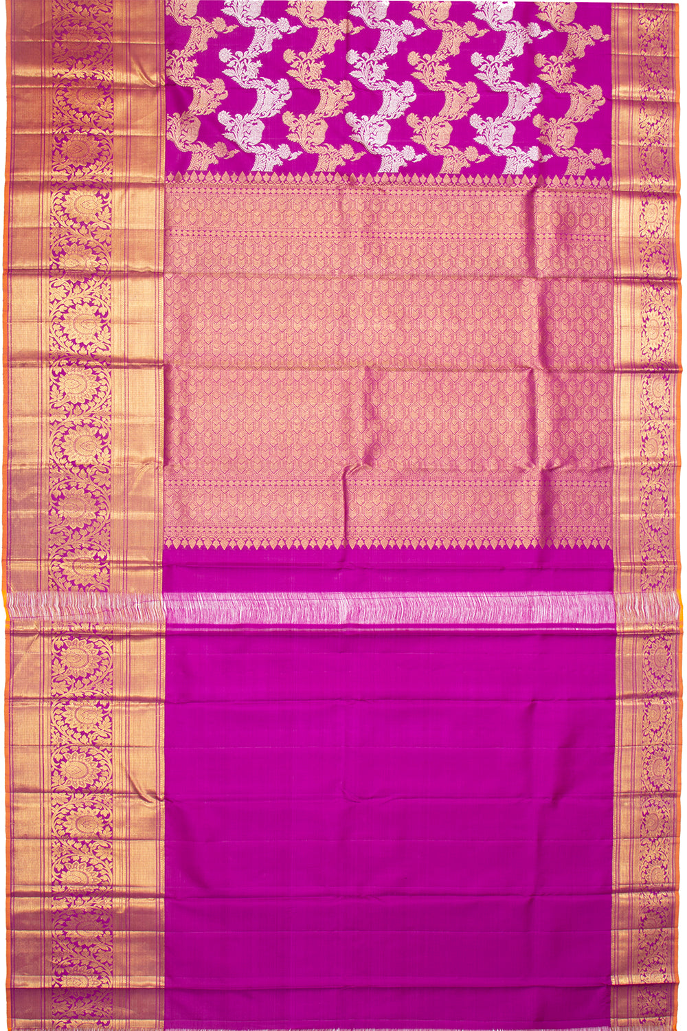 Kanchipuram Silk Jaal Purple Saree