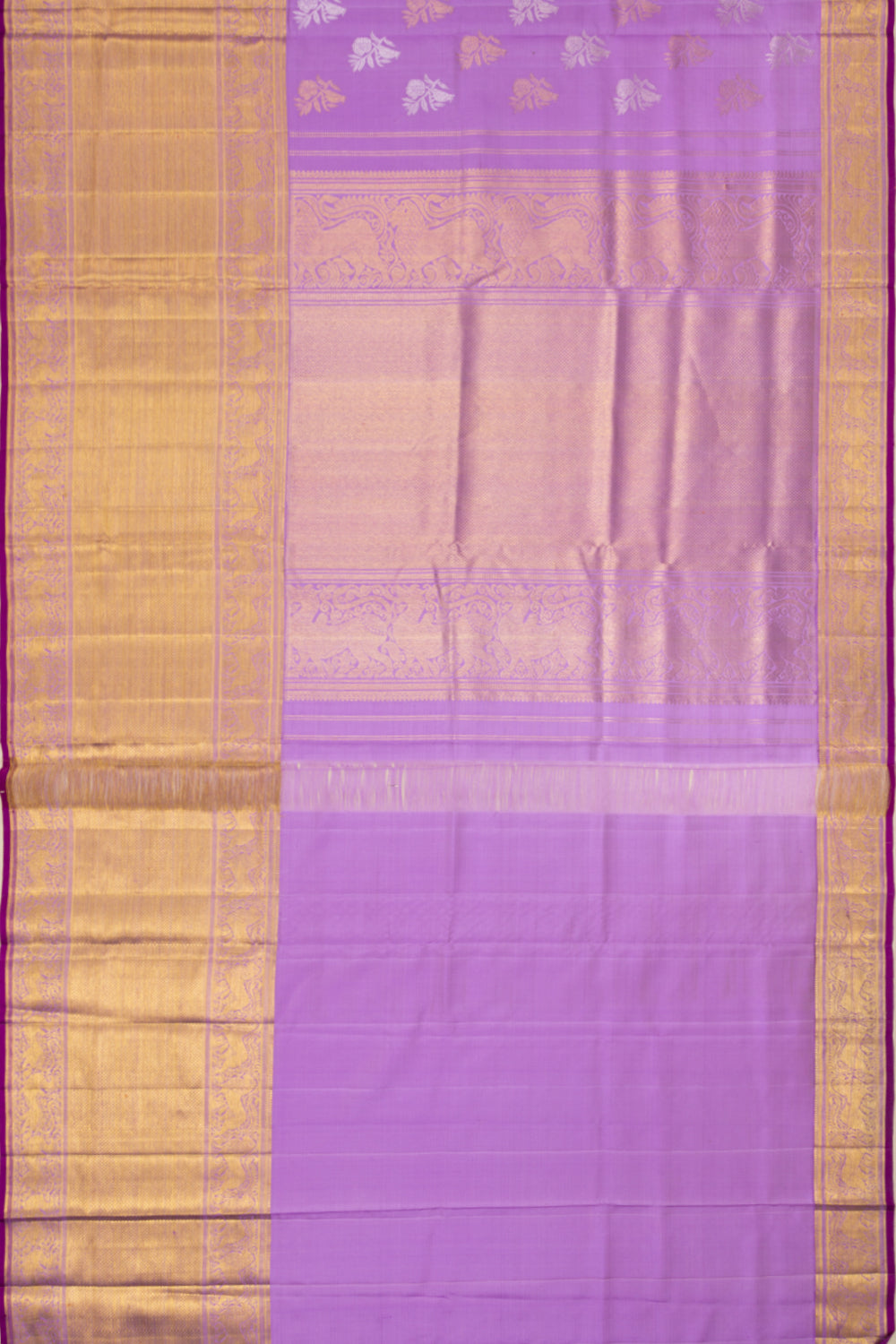 Kanchipuram Silk Butta Lavender Saree