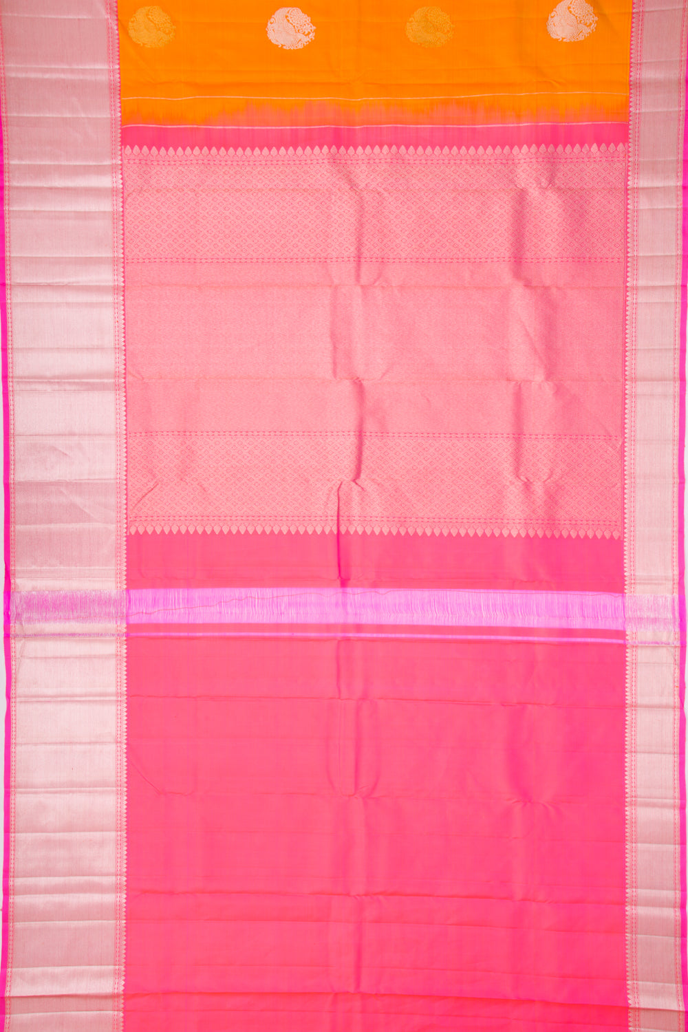 Kanchipuram Silk Butta Tagerine Orange Saree