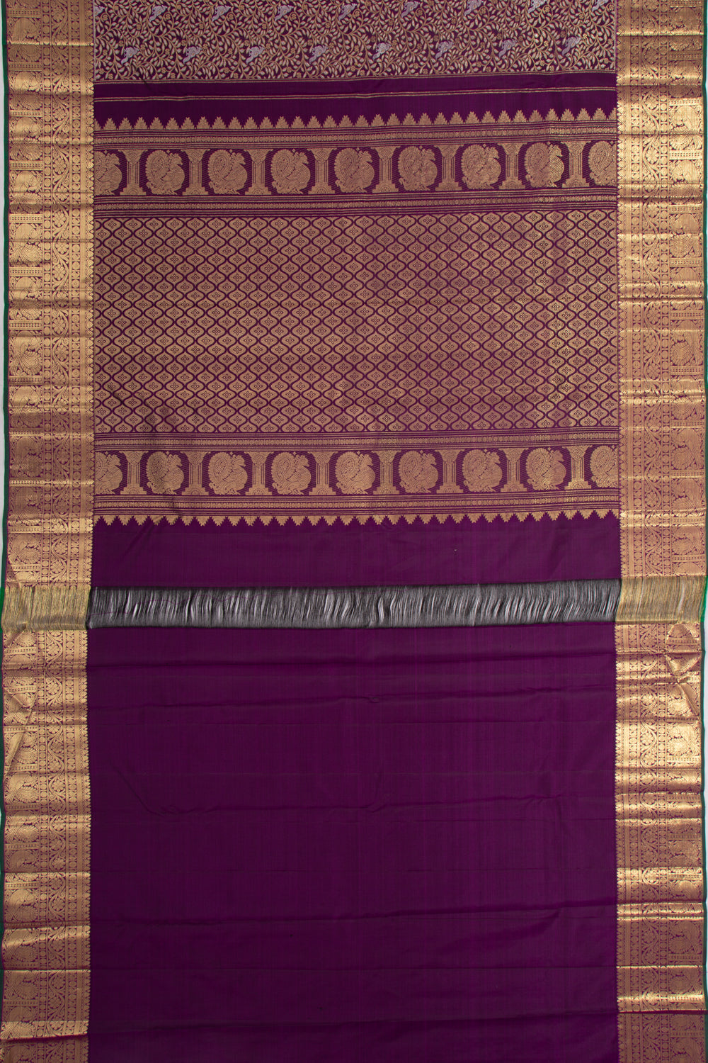 Kanchipuram Silk Brocade Purple Saree