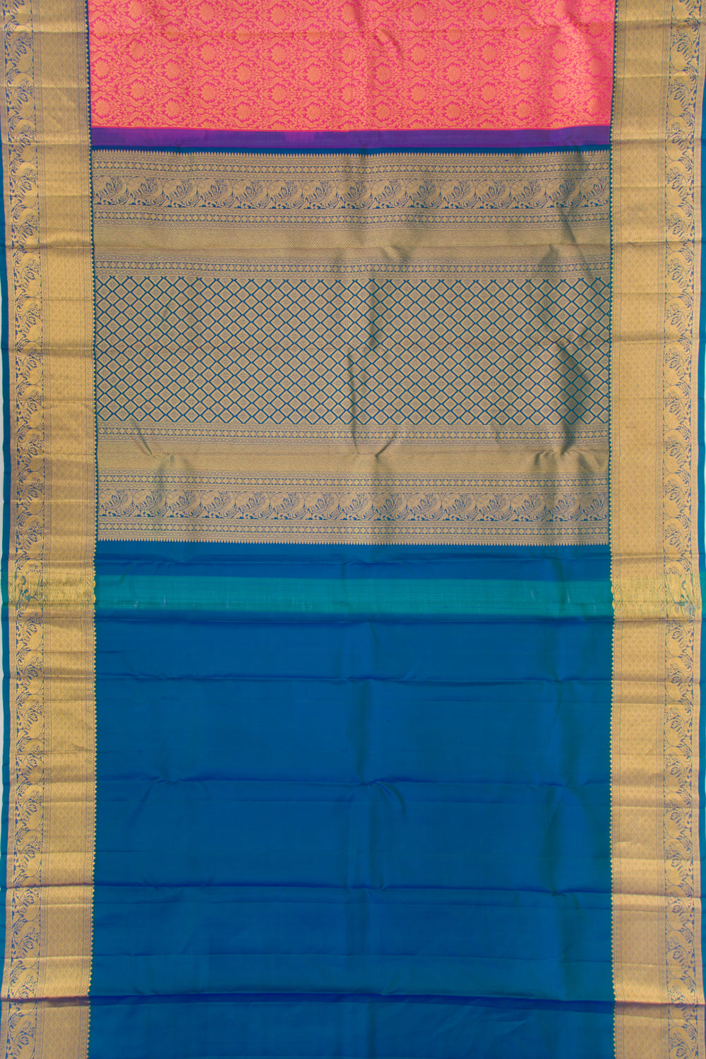Kanchipuram Silk Brocade Pink Saree