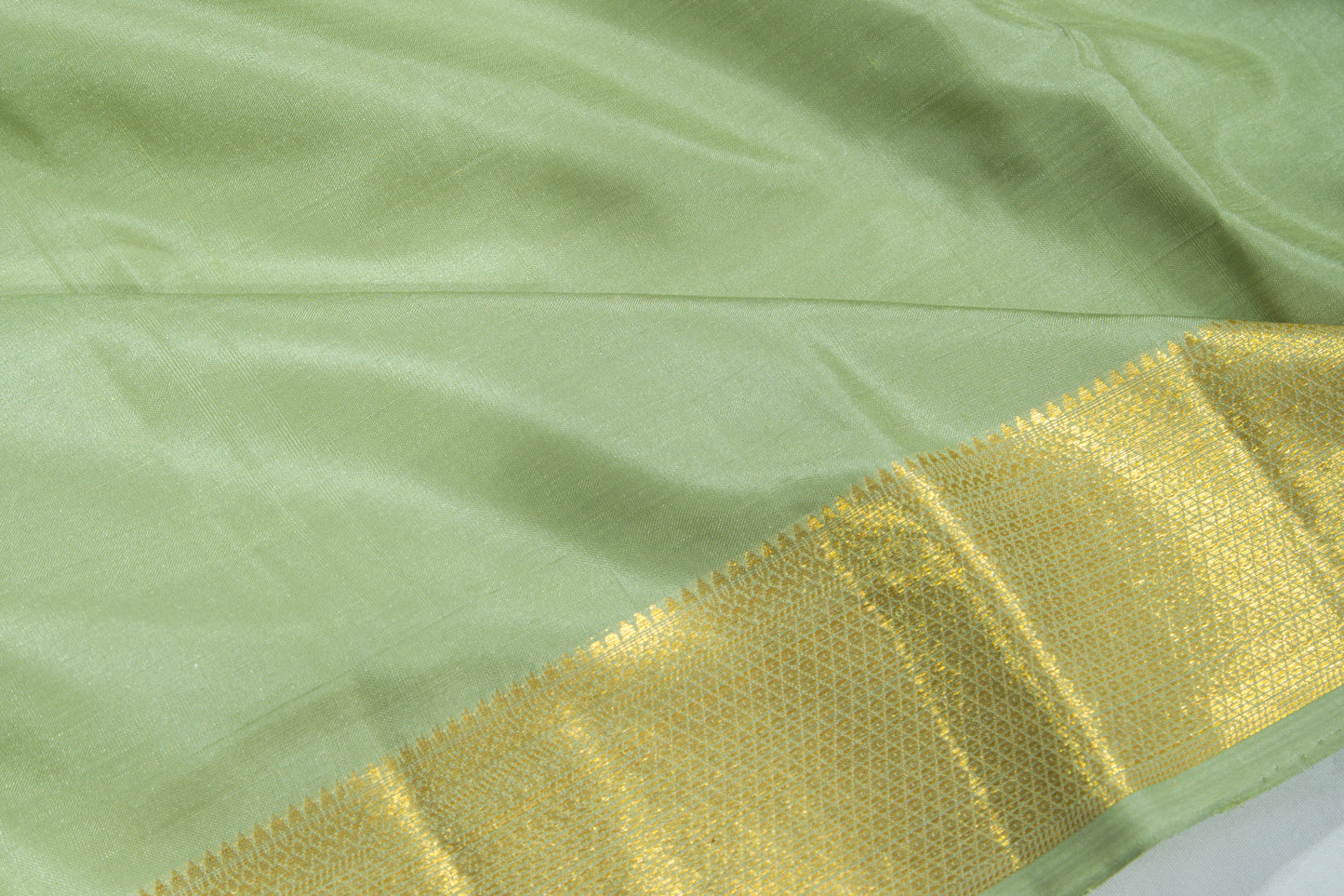 Kanchipuram Silk Plain Pastel Green Dhoti