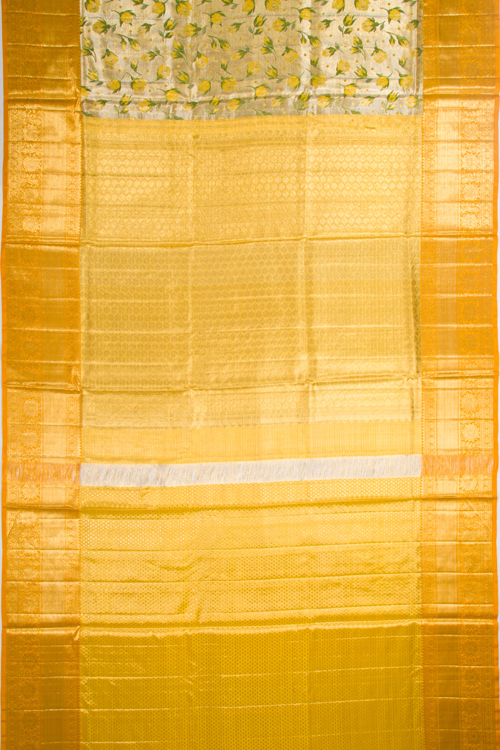 Kanchipuram Silk Tissue Brocade Gold Saree