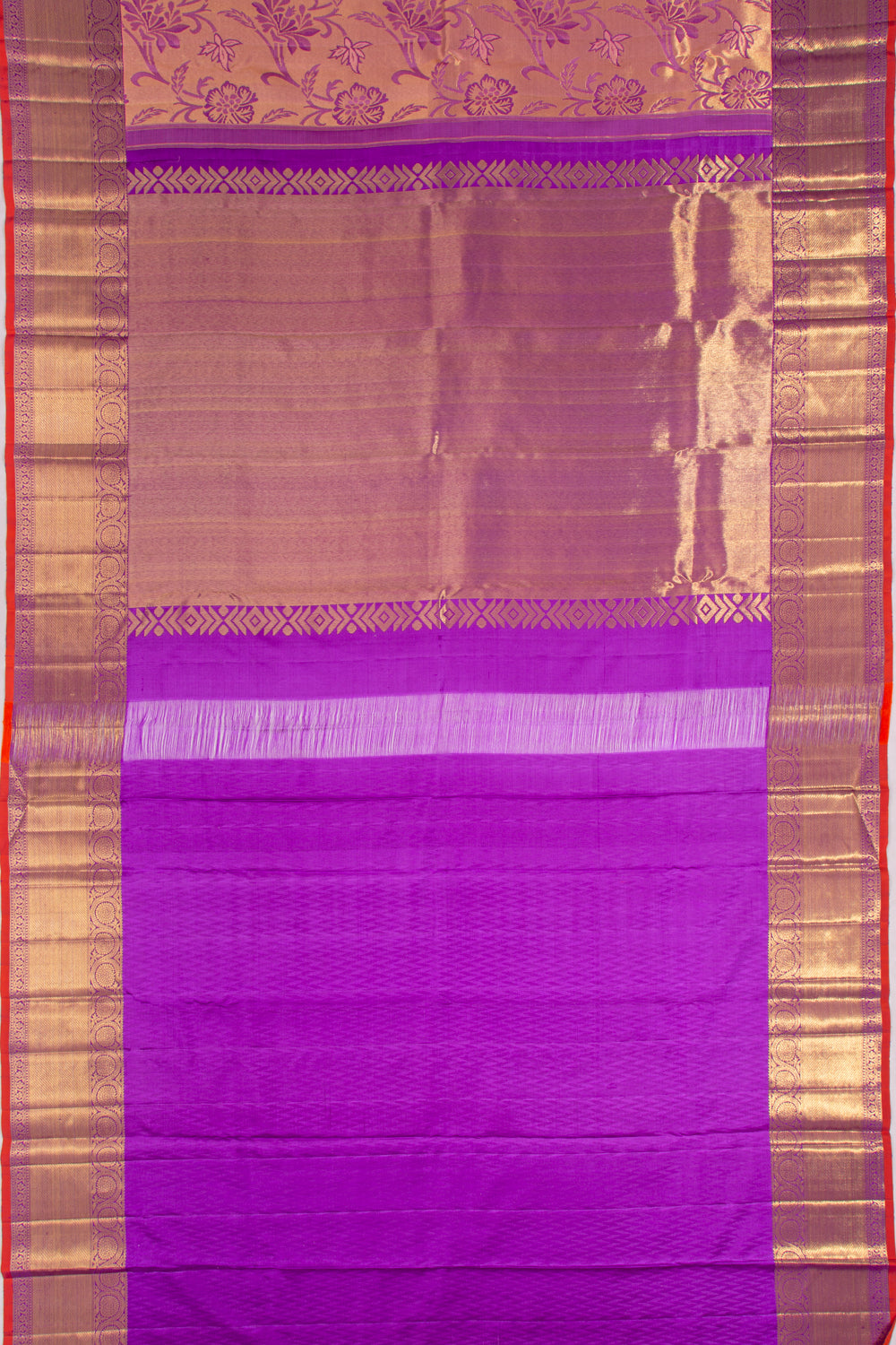 Kanchipuram Silk Tissue Jaal Pink Saree