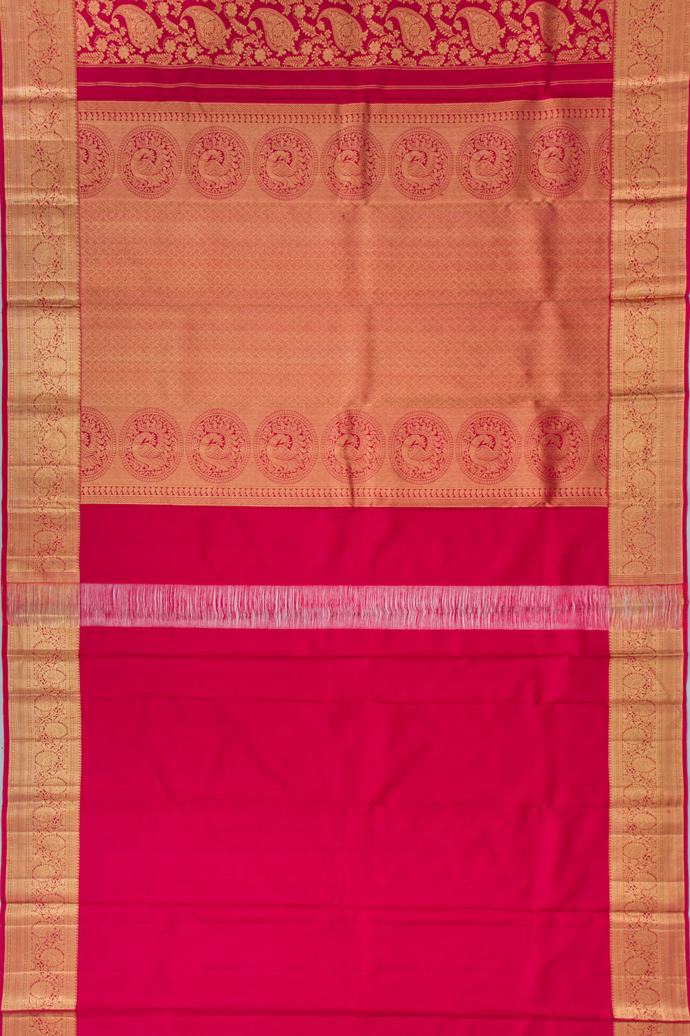 Kanchipuram Silk Brocade Maroon Saree