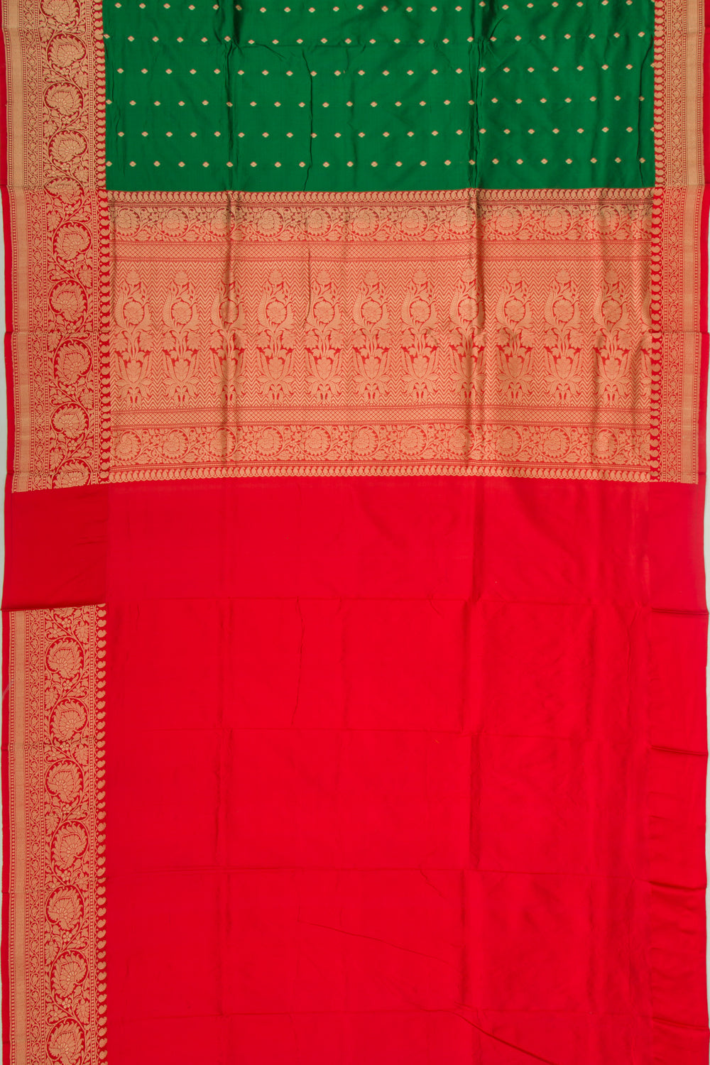 Banarasi Katan Silk Butta Green Saree