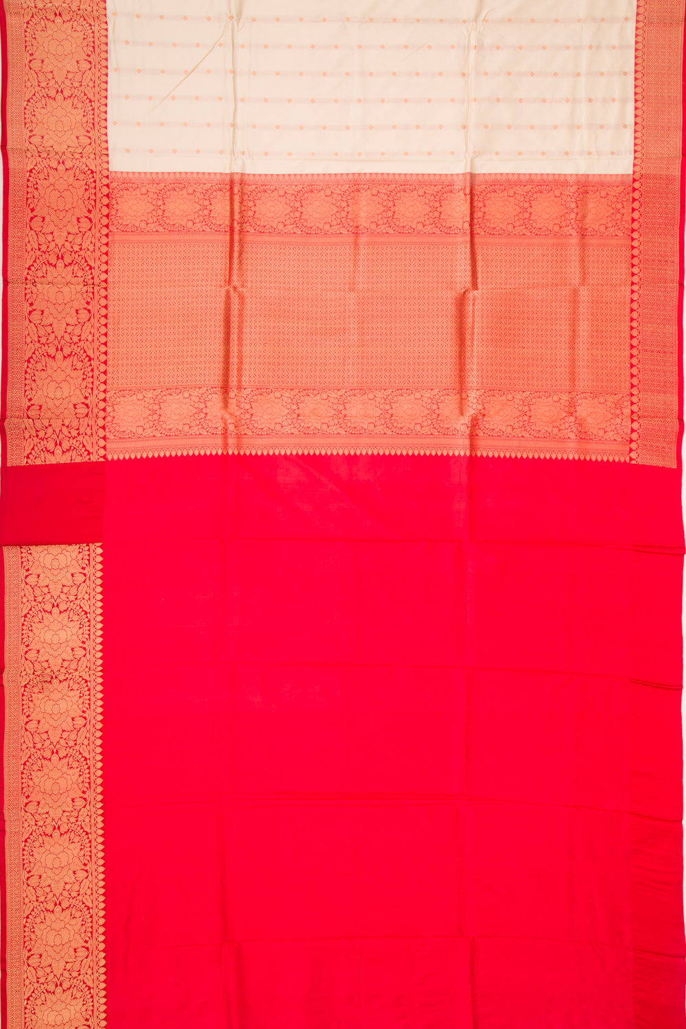 Banarasi Katan Silk Butta Cream Saree