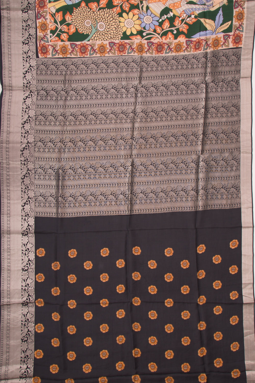 Soft Silk Printed Green Saree
