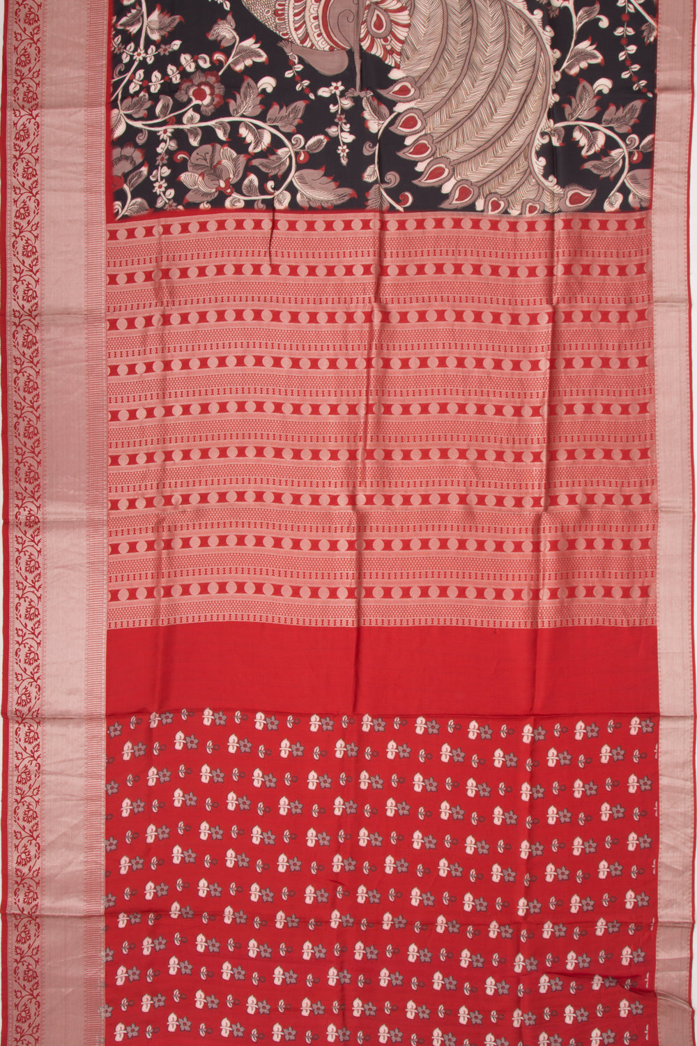 Soft Silk Floral Printed Black Saree