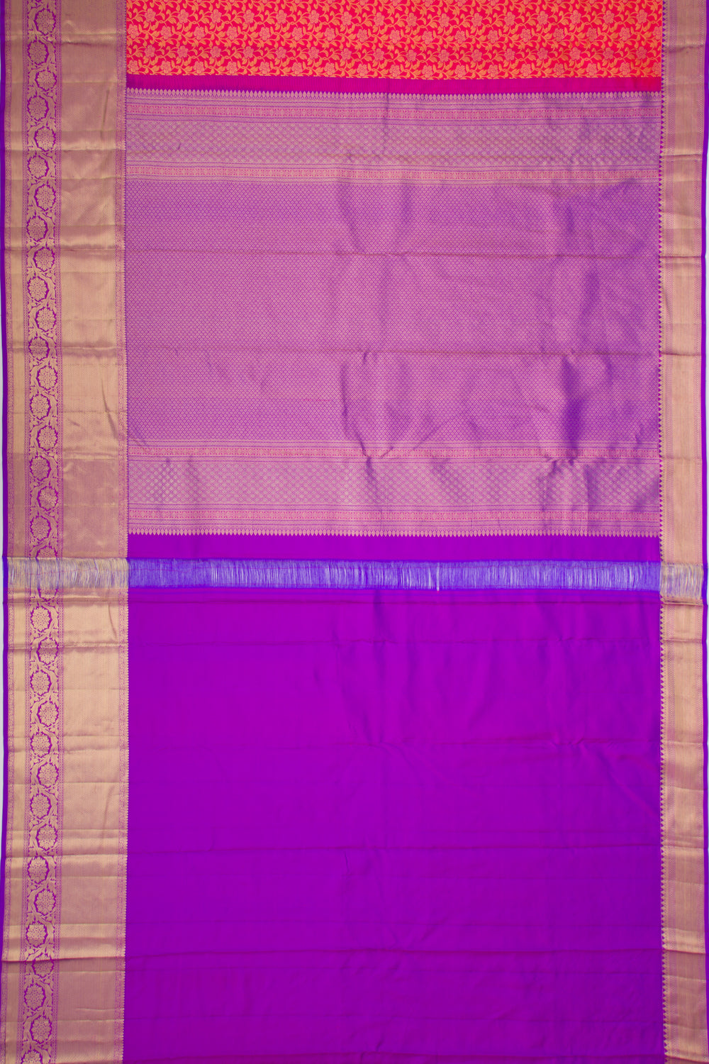Kanchipuram Silk Jaal Pink Saree