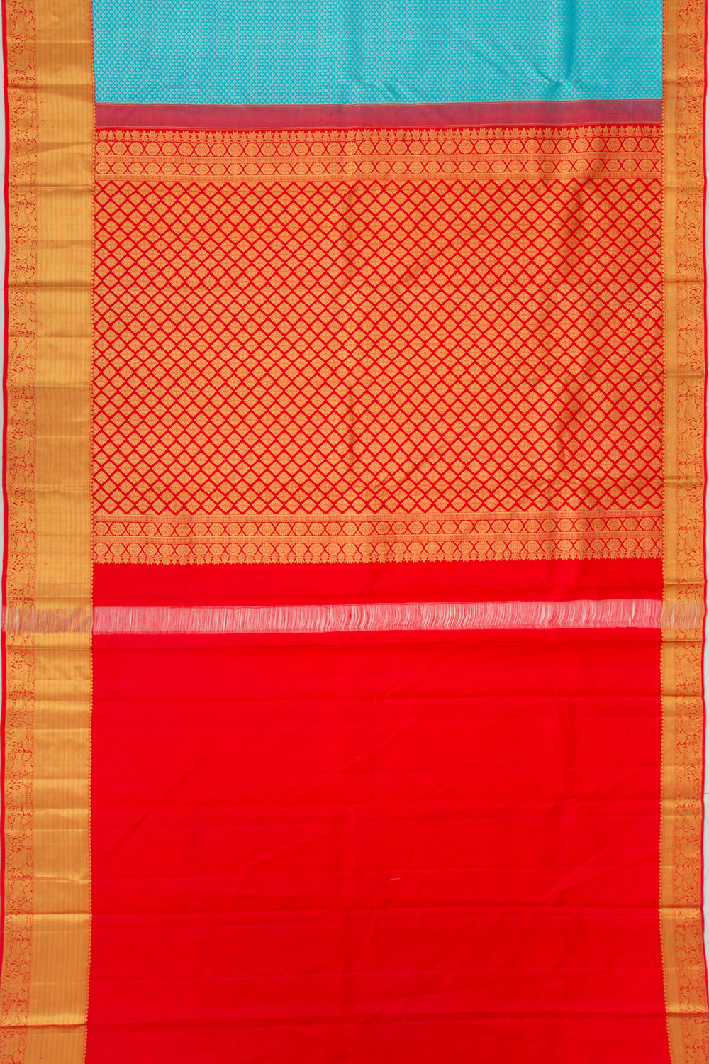 Kanchipuram Silk Brocade Sky Blue Saree