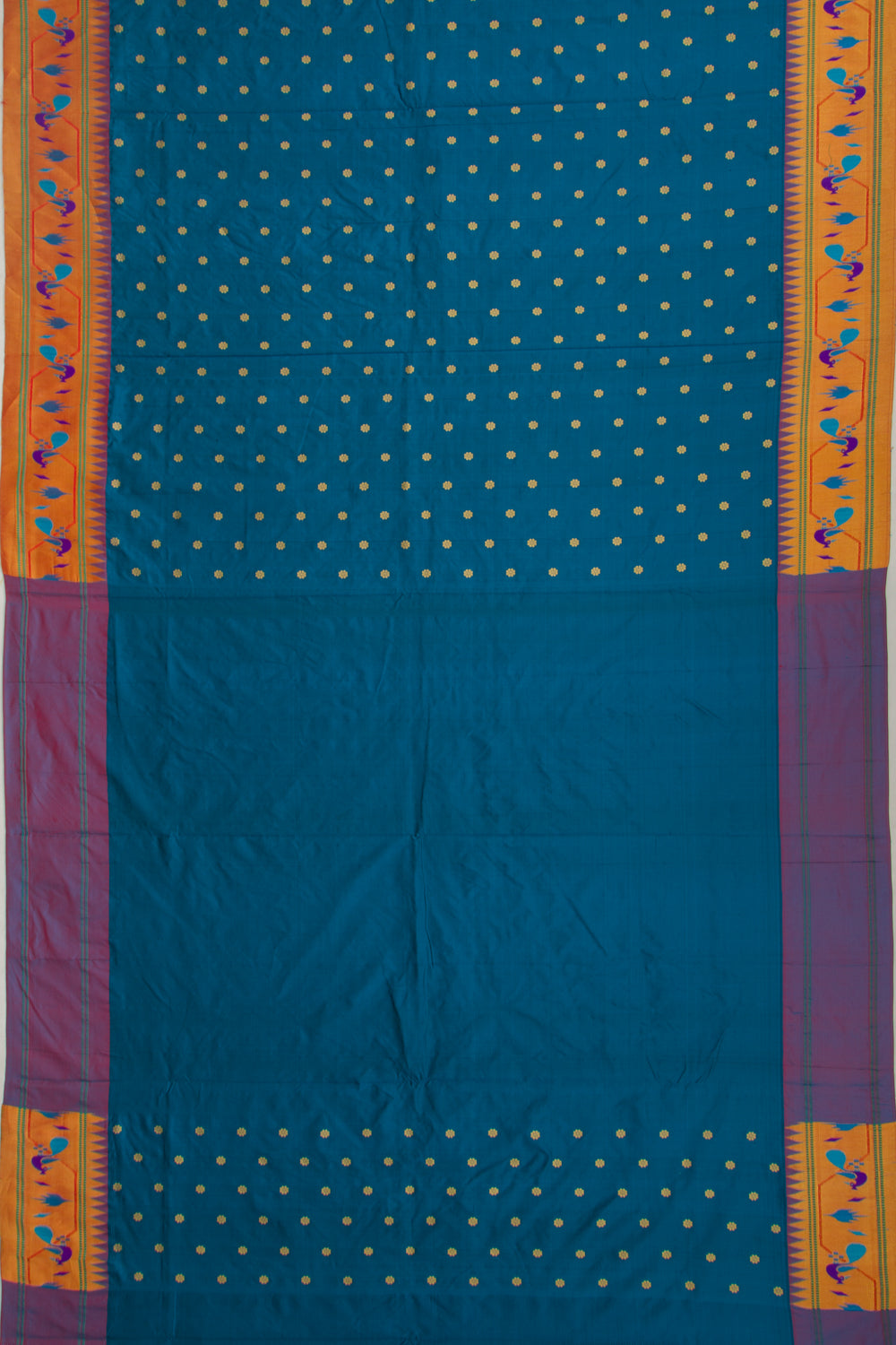 Soft Silk Paithani Inspired Blue Saree