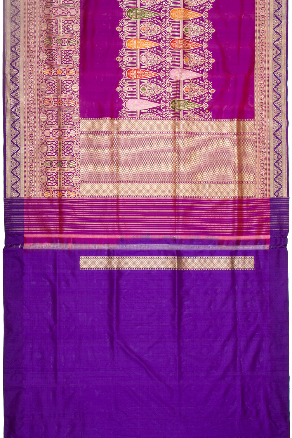 Banarasi Silk Brocade Purple Saree