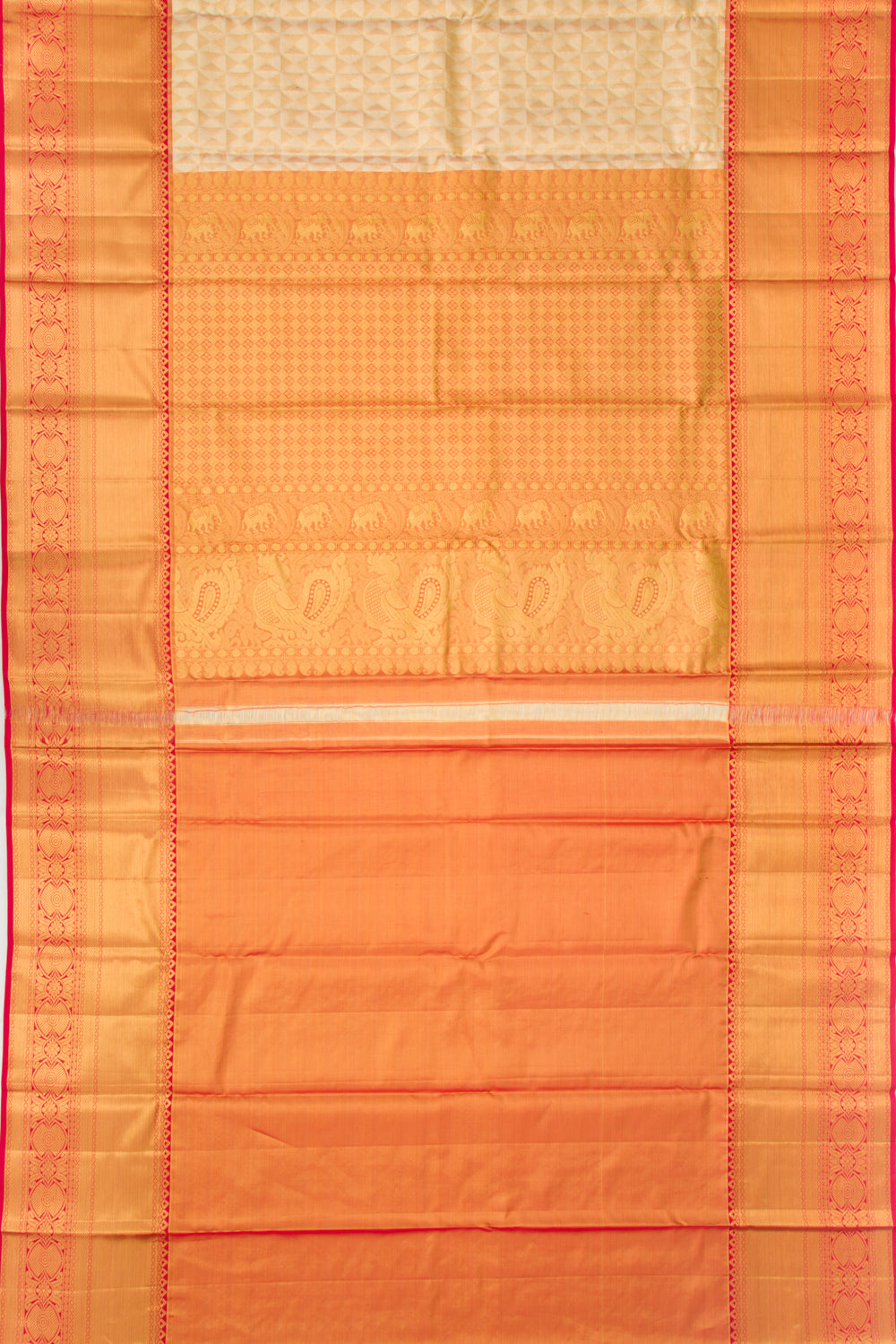 Taranga Kanchi Silk Tissue Brocade Gold Saree