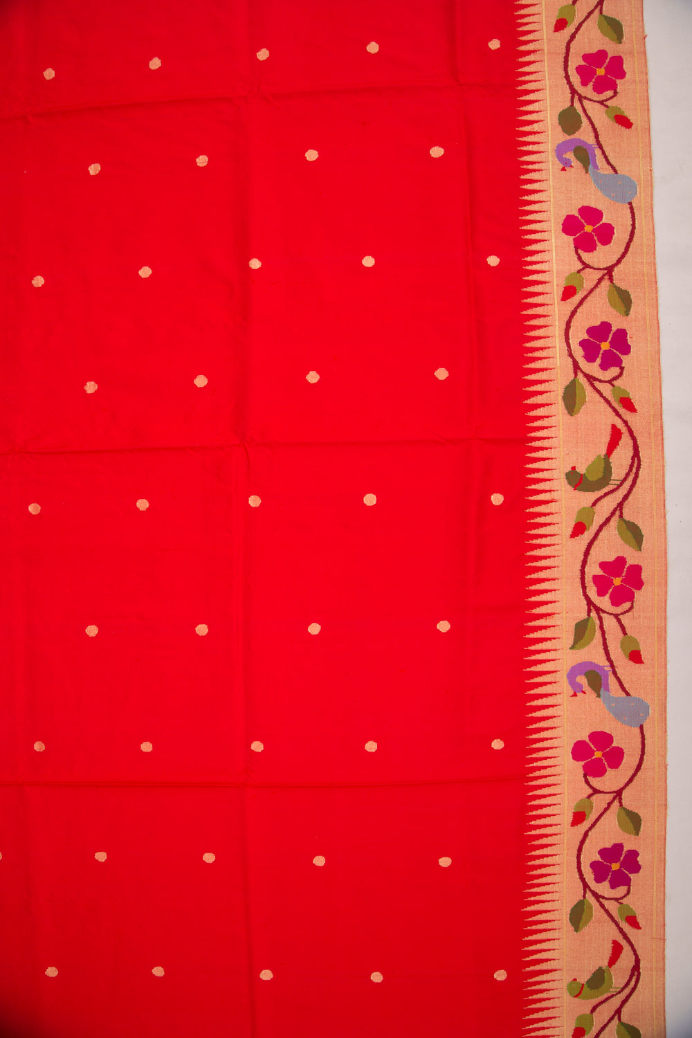 Paithani Silk Butta Red Dupatta