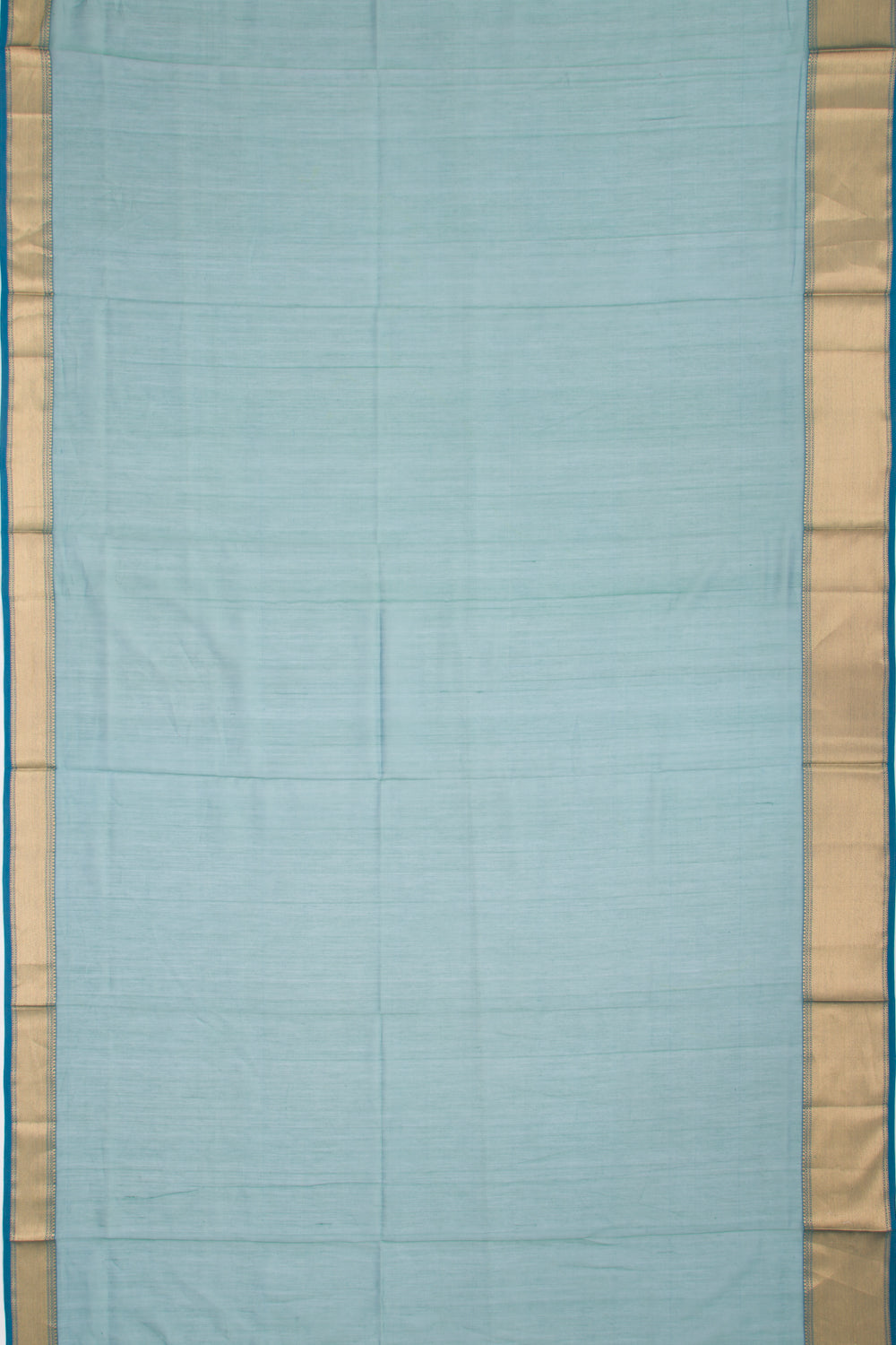 Maheshwari Cotton Plain Teal Blue Saree
