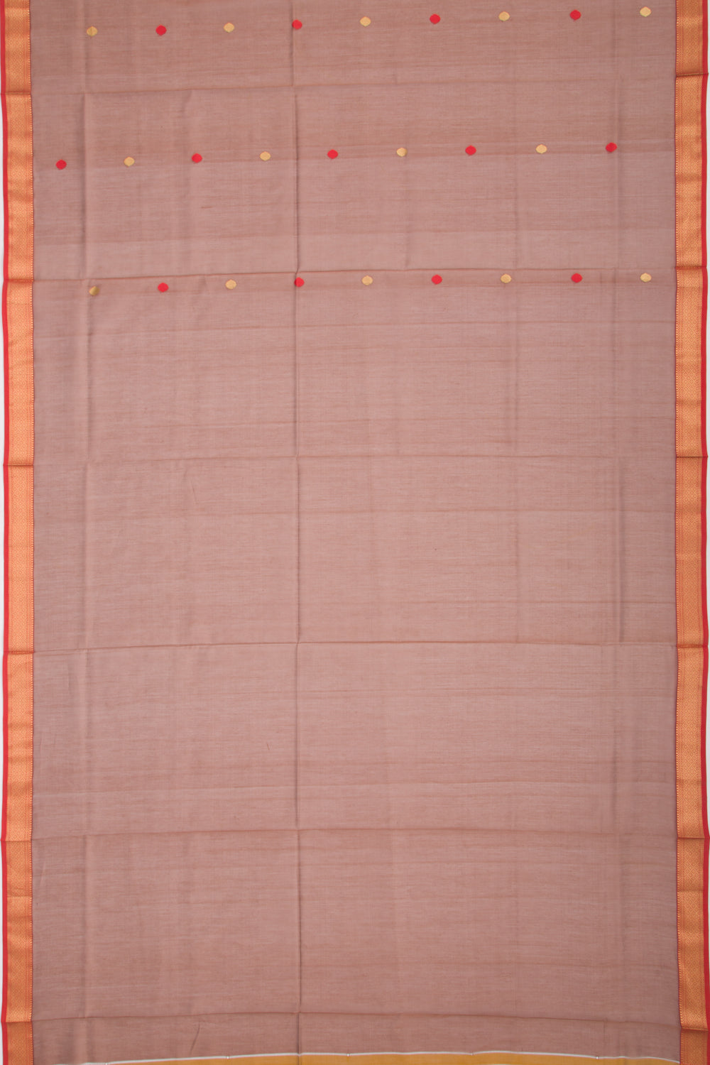 Maheshwari Cotton Butta Brown Saree