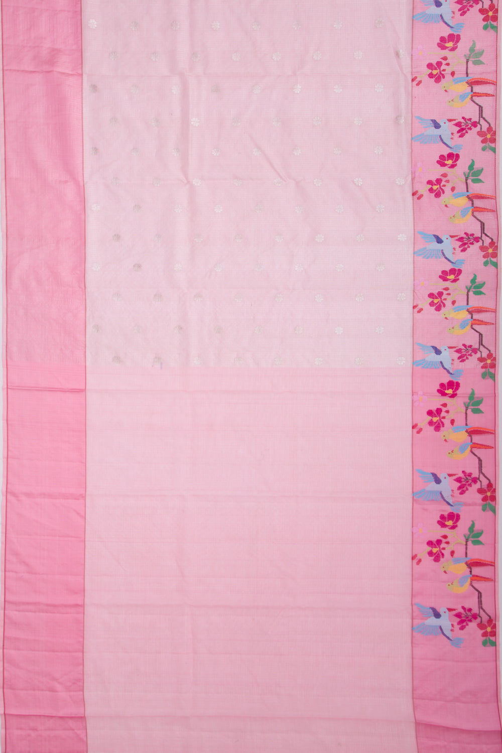 Kota Silk Tissue Butta Baby Pink Saree