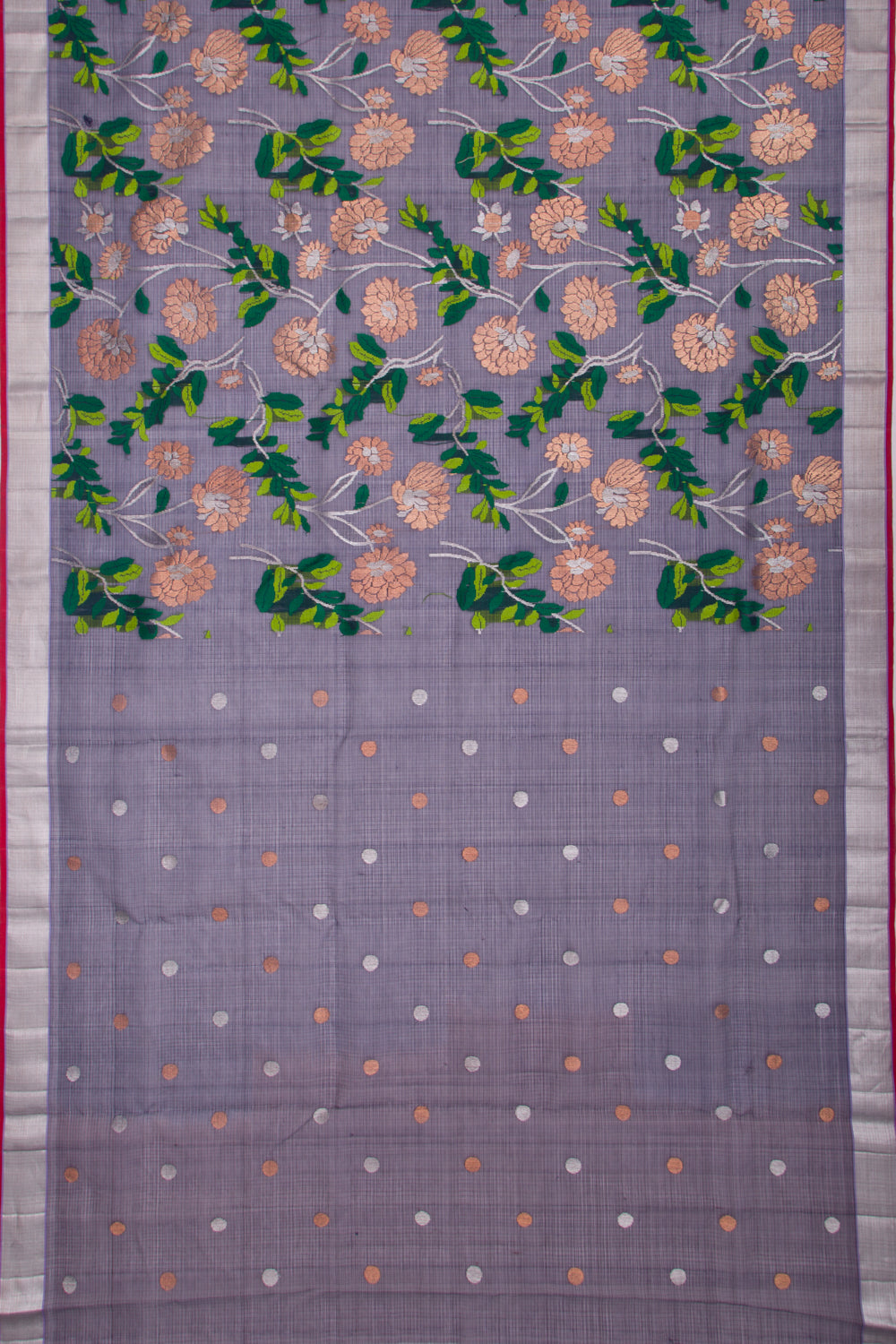 Kota Silk All Over Jamdani Dark Blue Saree