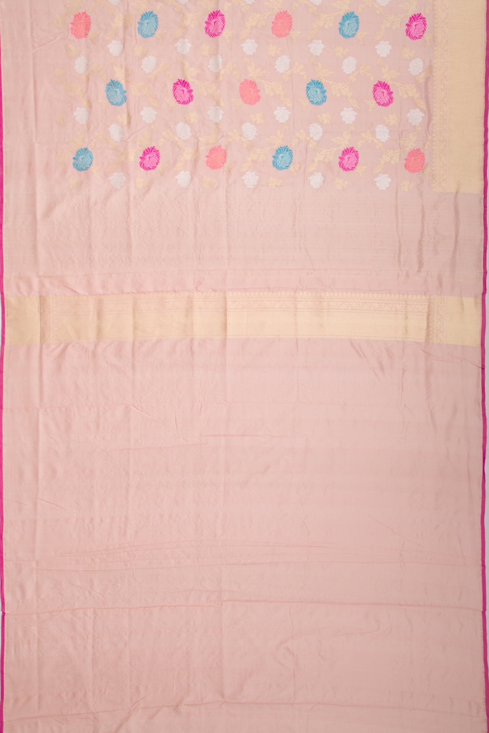 Banarasi Silk Kadwa Jaal Peach Saree