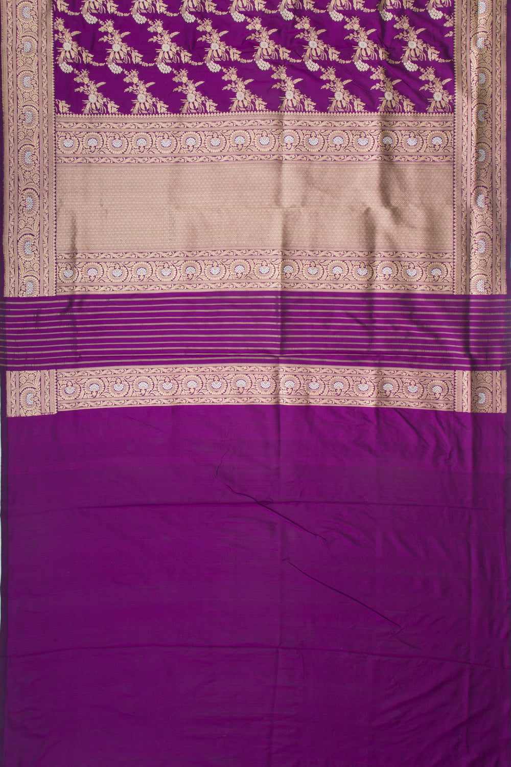 Banarasi Silk Kadwa Jaal Purple Saree