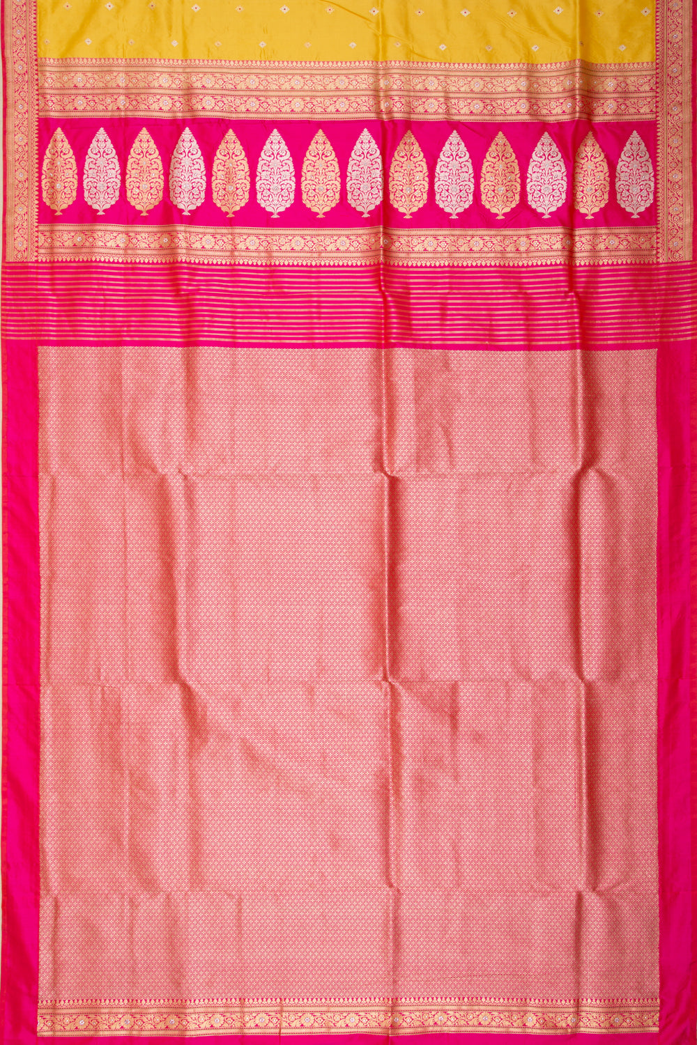 Banarasi Silk Butta Yellow Saree
